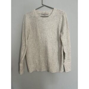 LOFT Women's Cream Puff‎ Sleeve Crew Neck Knit Sweater, Small, Comfy